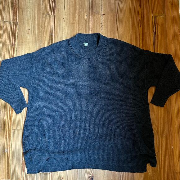 Aerie gray knit oversized crew sweater SIZE S - Picture 1 of 5